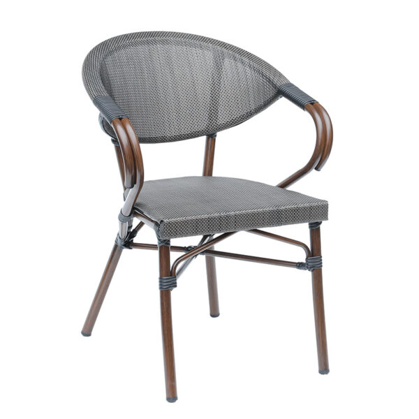 Commercial cafe chairs wholesale DM-ZF3005C stackable textilene outdoor chairs supplier