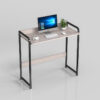 Compact computer desk wholesale DM-SD8166 with gray woodgrain tabletop and black steel frame Compact computer desk wholesale DM-SD8166 with gray woodgrain tabletop and black steel frame