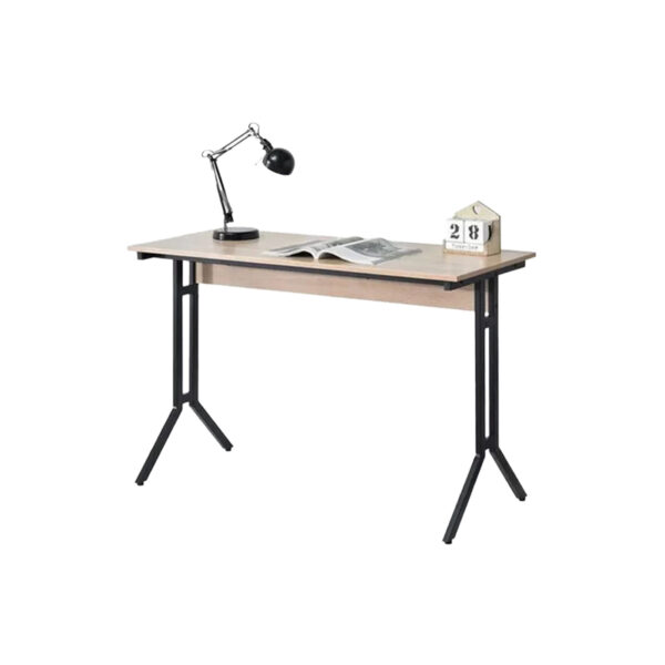 Connection computer writing desk wholesale DM-SD8171 with natural top and sturdy black metal legs2