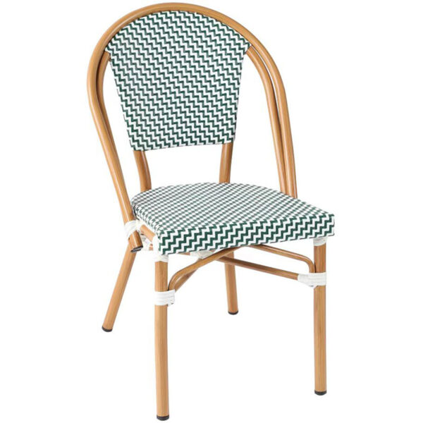 French bistro chairs wholesale DM-ZF3006C with space-saving armless profile for commercial patios