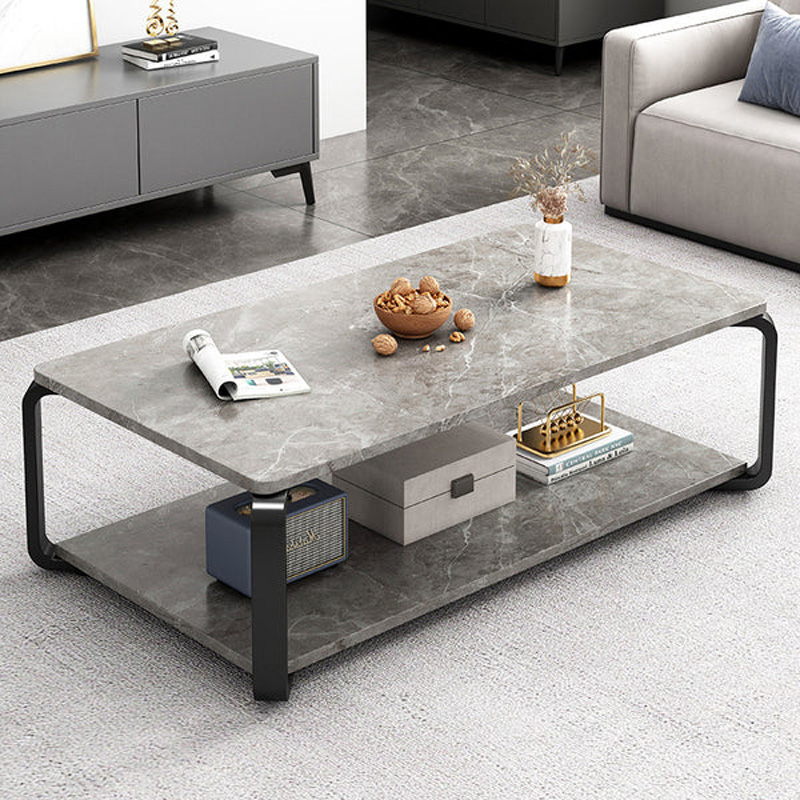 Minimalist center table DM-CTM2101 highlighting 2 tier open storage shelf shelf configuration