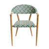 Wholesale metal cafe chair with weather-resistant rattan weave and premium thermal-transfer wood-finish for aesthetic commercial patio settings.