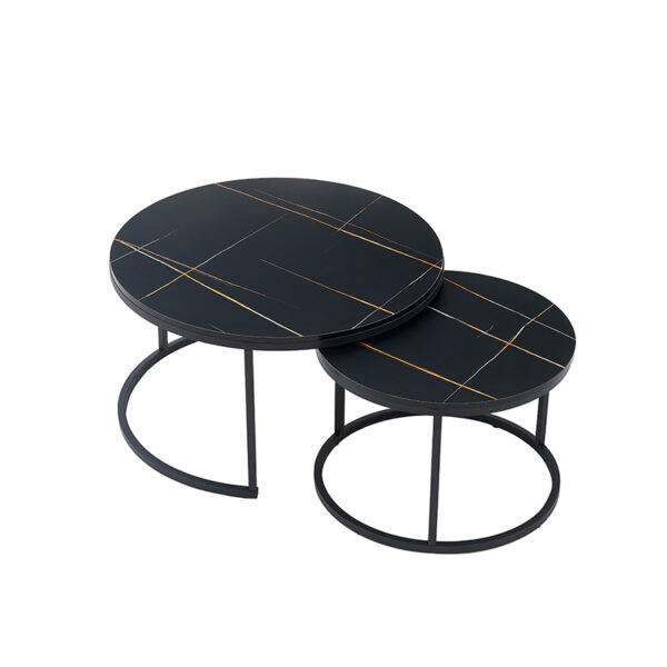 black marble round nesting coffee tables​