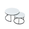 pure white round nesting coffee tables​
