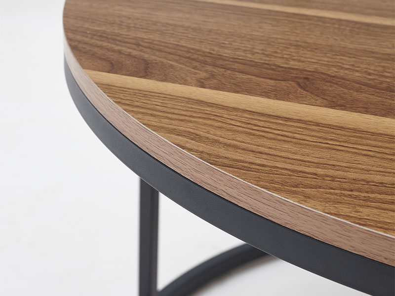 walnut woodgrain texture melamine panel for round end tables contract furniture