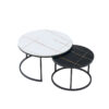 white+black marble round nesting coffee tables​