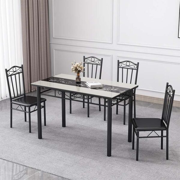 6-seater-black-glass-dining-table-and-chairs-set-bulk-buy-manufacturer-dm-gdn60
