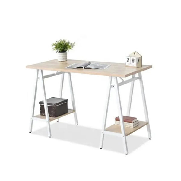 A frame desk wholesale supplier showing modern model DM-SD8173 with cloud white metalwork frame