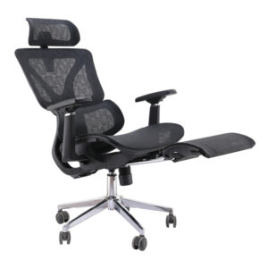 Best ergonomic home office chair featuring synchronized tilt recline mechanics and retractable full mesh leg rest
