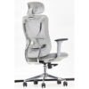 Chrome double-back support desk chair detailing the rigid polished steel skeleton of DM-OC216 for structural safety