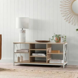 DM-TV8177 Metal Frame Open Shelf TV Console with Dual Side X-Brace Crosswires DM-TV8177 Metal Frame Open Shelf TV Console with Dual Side X-Brace Crosswires