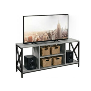 DM-TV8178 Industrial Iron and Wood Media Stand with Heavy Single X-Brace DM-TV8178 Industrial Iron and Wood Media Stand with Heavy Single X-Brace