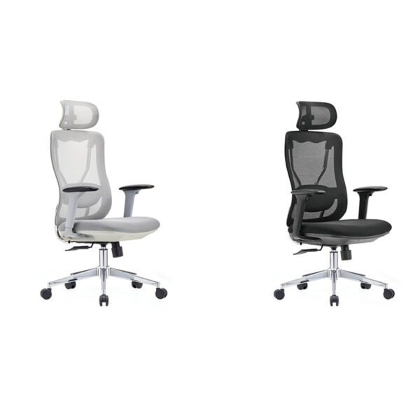 Ergonomic office chair manufacturers supplying DM-OC216 in minimalist white and classic black mesh