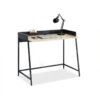Home office computer desk DM-SD8183 with high lip privacy screen and black iron legs