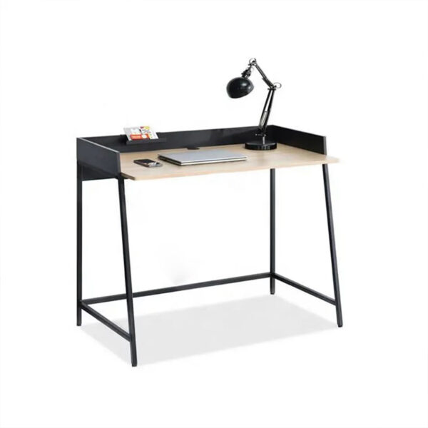 Home office computer desk DM-SD8183 with high lip privacy screen and black iron legs