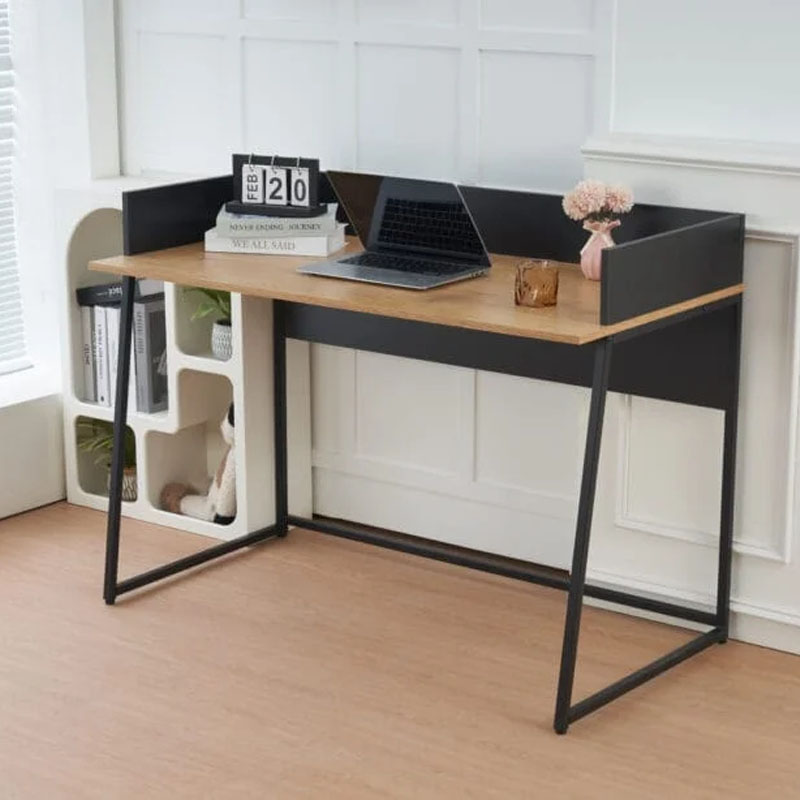 Modern office desks for home deployed inside a compact Scandinavian inspired youth room project layout