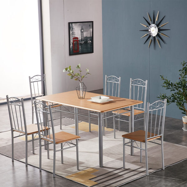 Walnut-effect PVC finish on the 135 cm DM-DN1202-6 dining tabletop