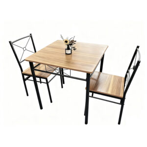 bulk modern melamine dining set factory showcasing DM-TO5-703 space saving square table with 2 high density foam chairs bulk modern melamine dining set factory showcasing DM-TO5-703 space saving square table with 2 high density foam chairs