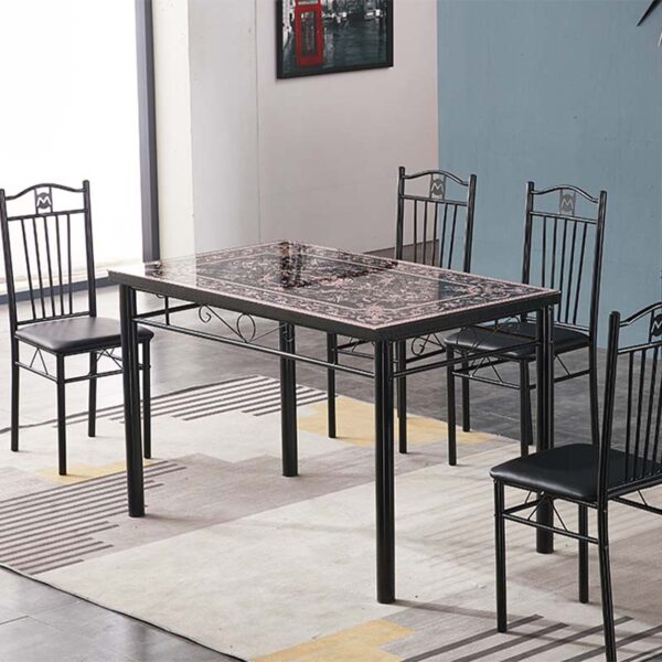 compact-black-glass-top-kitchen-table-and-chairs-set-of-4-bulk-supplier-dm-gdn60