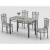 modern pvc dining table set wholesale supplier illustrating laurent white gold marble effect top with black metal framework
