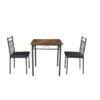 rustic wood grain pvc dining set bulk matching chairs with high density posture support pu leather cushioned seats