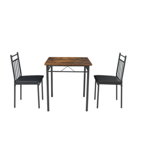 rustic wood grain pvc dining set bulk matching chairs with high density posture support pu leather cushioned seats rustic wood grain pvc dining set bulk matching chairs with high density posture support pu leather cushioned seats