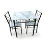 space saving 2 seater dining set factory detailing chairs nested completely underneath the 700mm square table top