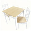 space saving 2 seater dining set factory wholesale supplying single box KD carton structure with white powder coated steel tubing