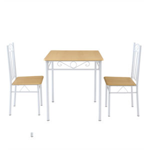 space saving 2 seater dining set factory engineering 1+2 nook suite with decorative heart shape steel backrests