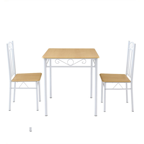 space saving 2 seater dining set factory engineering 1+2 nook suite with decorative heart shape steel backrests