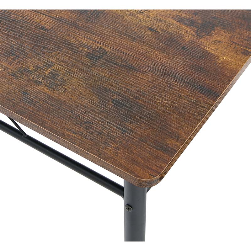 wholesale melamine mdf dining room table texture detailing heat fused scratch resistant vintage oak wood grain finish